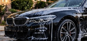 Illustrative luxury vehicle exterior